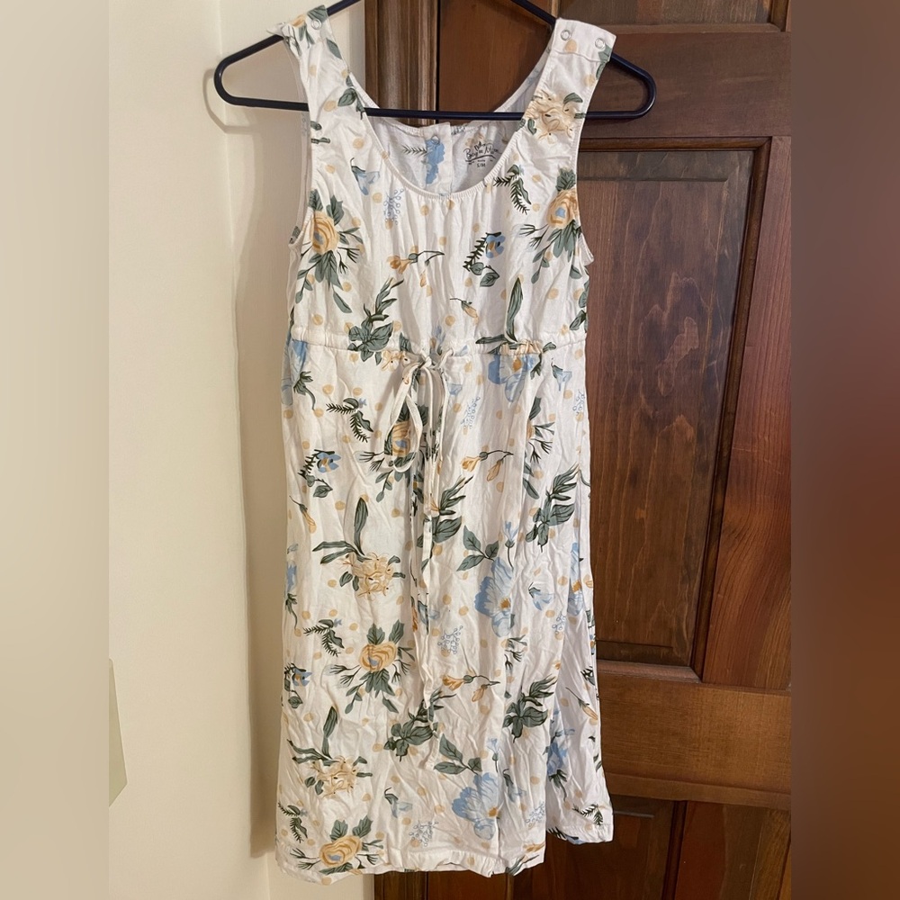 Baby Be Mine Floral Dress - Cream and Blue